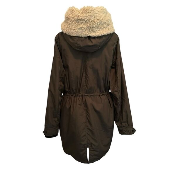 ATMOSPHERE Jacket SIZE 8 FAUX FUR HOOD PADDED LIGHT PARKA - Picture 2 of 11